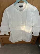Isabella Oliver White Maternity Shirt Fluted Sleeves Size 2 UK 10 VGC