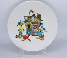 Vintage Melaware Melmex Disney Mickey Donald Duck, Pluto Goofy Plate 1960's