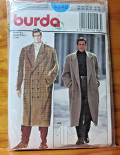 Burda 4148 Mens Coat Sewing Pattern Size 38 to 48 Vintage