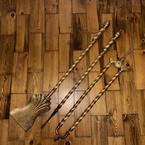 Antique brass fire - brass, companion