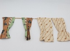 Vintage Dolls House Curtains Flower & leaves and Fruit Design with Poll