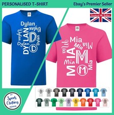 Personalised Kids T-Shirt - Name / Surname Birthday Boys / Girls Children's Tee