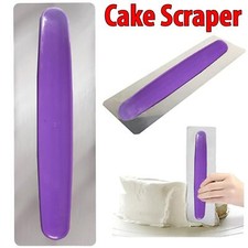 Stainless Steel Cake Smoother Edge Scraper Baking Kitchen Flour Pastry Tool UK