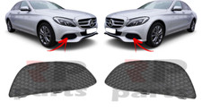 FOR MB C W205 AVANTGARDE 14 - 19 NEW FRONT BUMPER SIDE GRILLE COVER BLACK PAIR