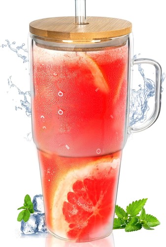 Anotion glass cups with lids - glass,