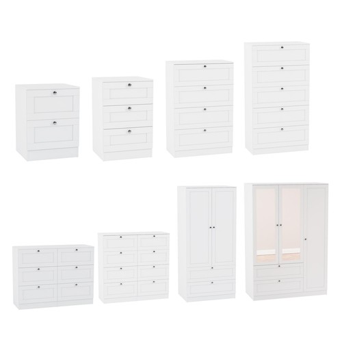 Modern style white bedside - white,