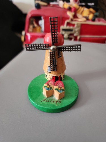 Small wooden windmill ornament - wooden,