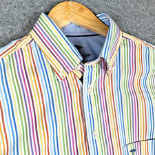 Fynch-Hatton Shirt Mens Medium Multicolour Stripe Long Sleeve Premium Cotton