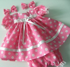 PINK SPOTTY DRESS, 2 X CLIPS &