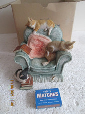 SHERRATT AND SIMPSON CATS ON ARMCHAIR  BOXED     see des.