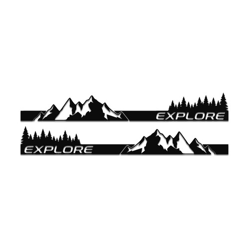 Explore mountain side stripe - explore,