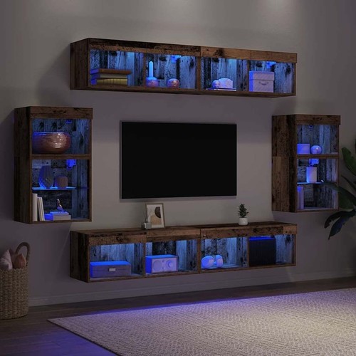 8pc wall units media - wall,