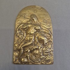 Vintage Brass Releif Pieta/The