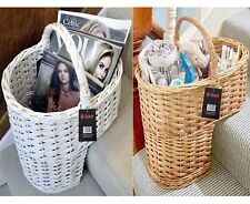 Oval Wicker Stair Step Storage Basket With Carry Handle Tidy Organiser Xmas Gift