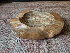 Carved Wooden Rustic Bowl