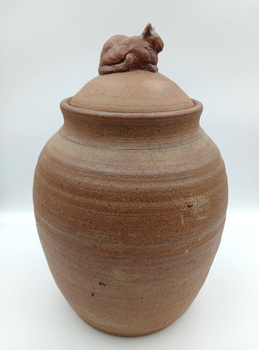 Signed studio art pottery - studio, cat