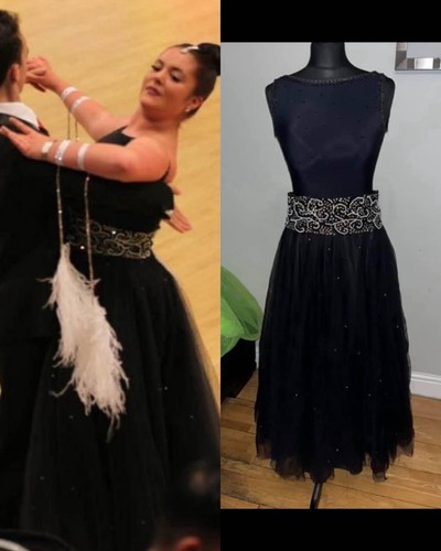 Black ballroom dance dress - black,