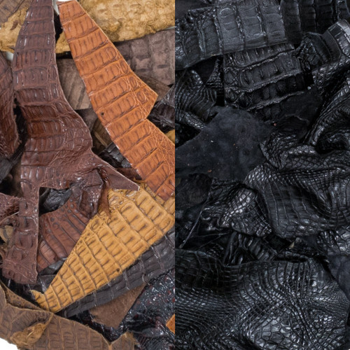 Caiman croc leather - croc, scrap