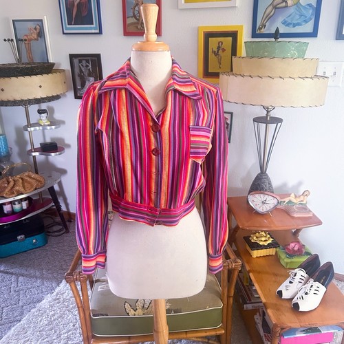 Retro shirt jacket rainbow - shirt,