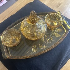 Vintage Amber Glass Art Deco