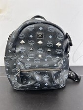 MCM black Stark Side Studs Backpack in Visetos