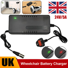 24V Mobility Scooter Wheelchair Battery Charger 5A 3 PIN XLR Head UK Stock