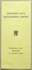 CRAYFORD AUTO DEVELOPMENT Product Price List Guide Late 1970s Argocat ATV