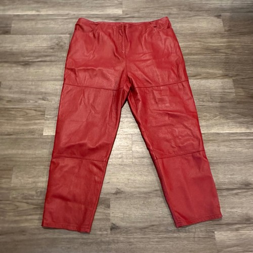 Vtg clio red leather pants - vtg,