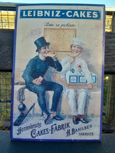 Vintage tin sign leibuiz cakes - vintage,