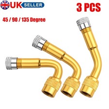 3X Brass Air Tyre Valve Extension Adaptor Tire Stem Extender 45/90/135 Degree