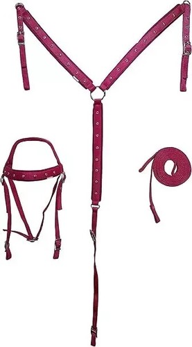 Pink synthetic horse tack set - pink,