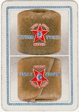 Playing Cards Single Card Old Wide RED STAR BINDER TWINE Farm String Advertising