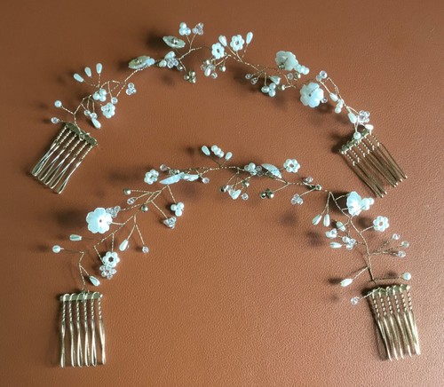 Bridal hair vine pieces with - vine,