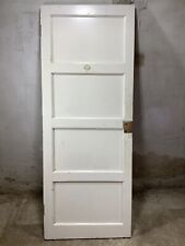 29"X74 3/4" 1950s 1960s Internal Painted Pine Four Panel Door horizontal Old