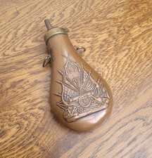 Vintage "Civil War" Style Powder Shot Flask Copper & Brass Reenactment
