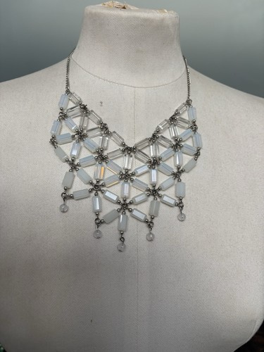 Statement crystal bib necklace - statement,
