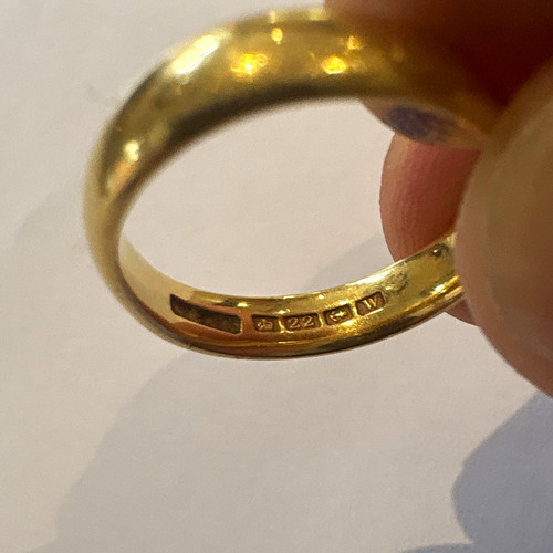 22ct yellow gold plain band - yellow,