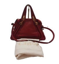 Chloe Paraty Bright Pink  Crossbody Shoulder Handbag Leather Large Size.