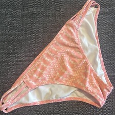 Bikini Bottoms Size Medium Coral Aztec Victoria Secret Full Holiday Swimwear M