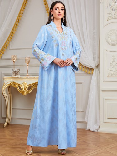 Dubai abaya embroidered dress - abaya,