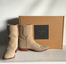 J. B. Hill Custom Sonoma Calf Boots in Suede Milkshake Superbuck - Mens Size 10B