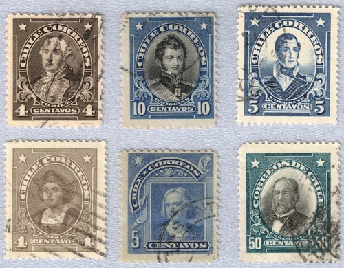 Chile portrait stamps - , set