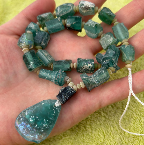 Ancient roman necklace glass - roman,