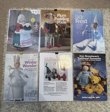 Set of 5 x Alan Dart Christmas Knitting Patterns and Jean Greenhowe Booklet Toys
