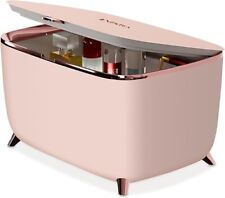 LVARA Pink Mini Fridge 9 Litre, Portable Skincare Fridge Quiet, AC power Makeup