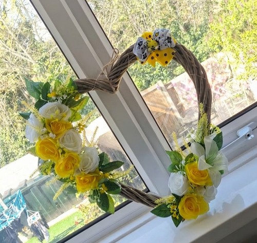 Wicker heart wreath natural - wreath,