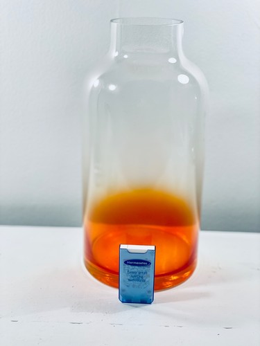 Large orange ombre glass vase - large,