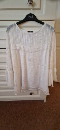 Ladies white lined - ladies, top