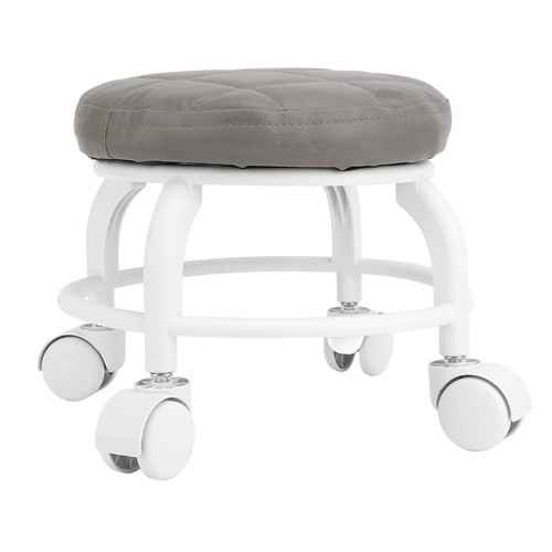 Leather rolling stool - leather,
