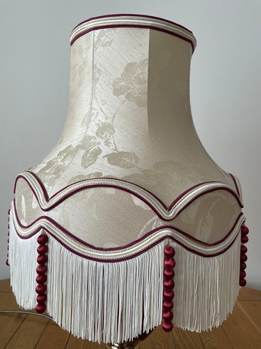 Large vintage ivory burgundy - vintage,